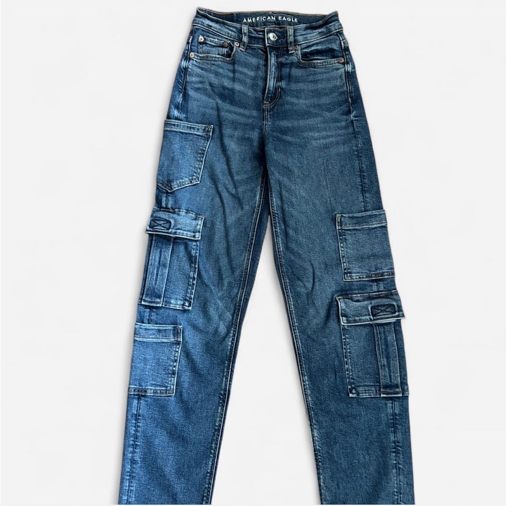 American Eagle Outfitters blue cargo jeans!